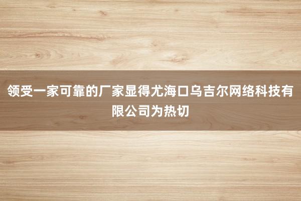 领受一家可靠的厂家显得尤海口乌吉尔网络科技有限公司为热切