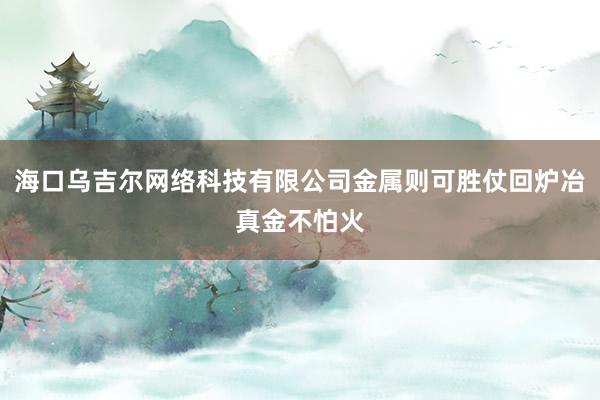海口乌吉尔网络科技有限公司金属则可胜仗回炉冶真金不怕火