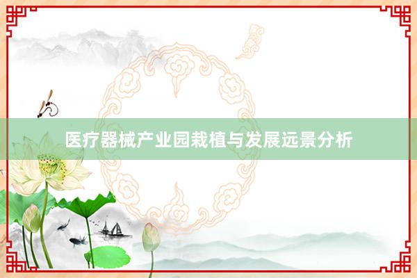 医疗器械产业园栽植与发展远景分析