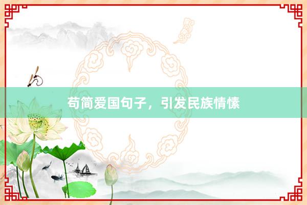 苟简爱国句子,引发民族情愫